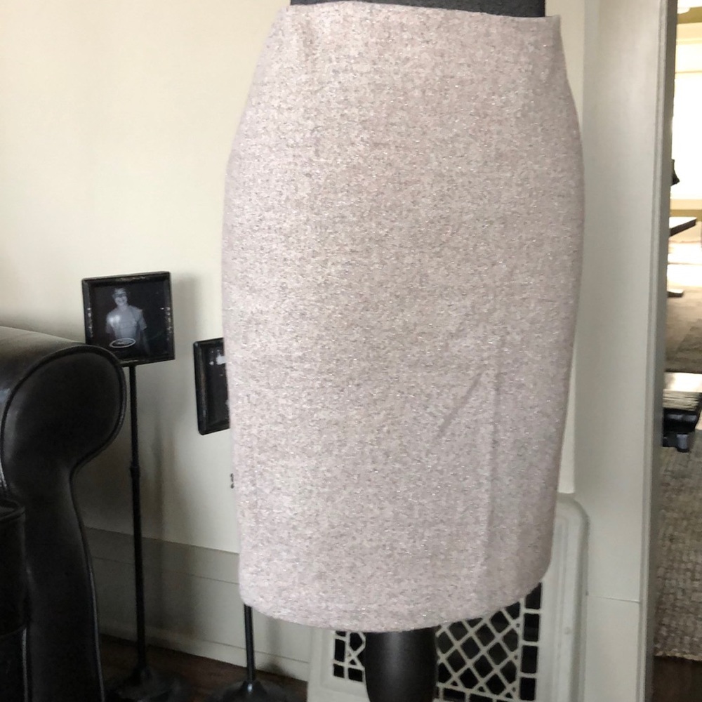 Ann Taylor tan and cream tweed skirt